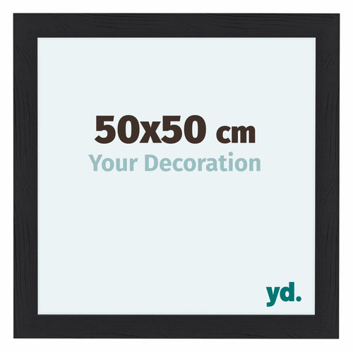 Como MDF Cornice 50x50cm Nero Grana Di Legno Davanti Dimensione | Yourdecoration.it