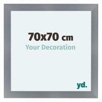 Como MDF Cornice 70x70cm Alluminio Spazzolato Davanti Dimensione | Yourdecoration.it