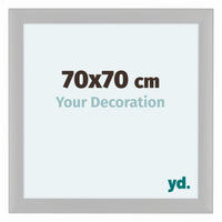 Como MDF Cornice 70x70cm Bianco Grana Di Legno Davanti Dimensione | Yourdecoration.it