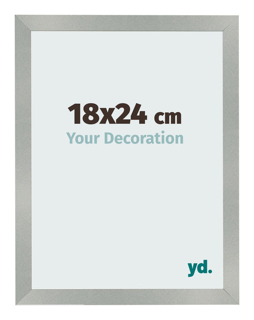 Cornice 18x24cm Alluminio Spazzolato MDF Bologna Davanti Dimensione | Yourdecoration.it