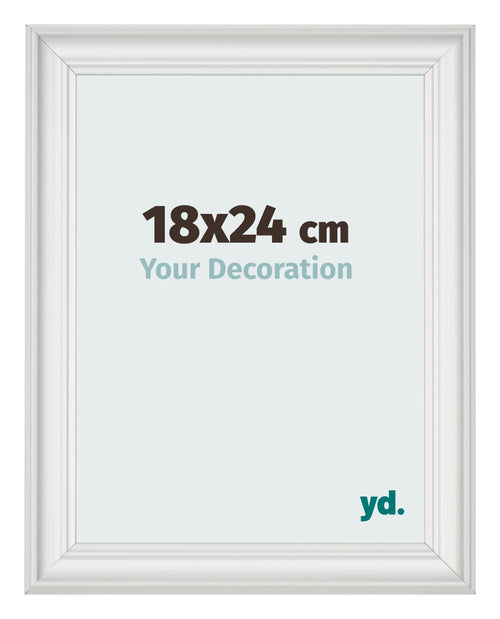 Cornice 18x24cm Bianco Spazzato MDF Lazio Davanti Dimensione | Yourdecoration.it