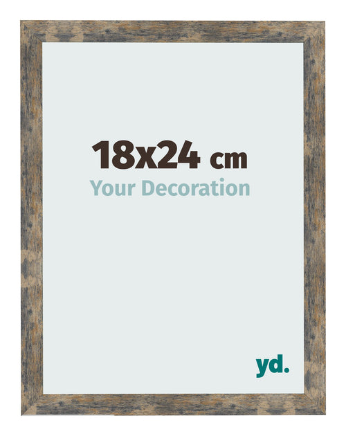 Cornice 18x24cm Blu Oro Fondente MDF Bologna Davanti Dimensione | Yourdecoration.it