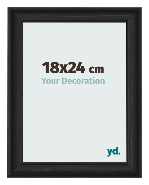 Cornice 18x24cm Grana Di Legno Nero MDF Lazio Davanti Dimensione | Yourdecoration.it