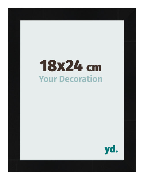 Cornice 18x24cm Nero Argento Lucido MDF Pisa Davanti Dimensione | Yourdecoration.it