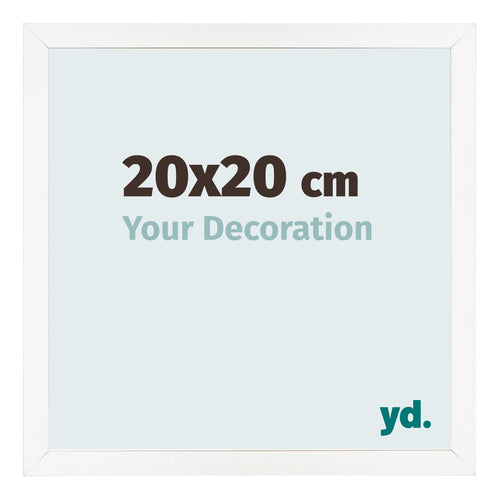 Cornice 20x20 cm Bianco Lucente MDF Bologna Davanti Dimensione | Yourdecoration.it
