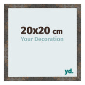 Cornice 20x20 cm Metallo Ossidato MDF Bologna Davanti Dimensione | Yourdecoration.it