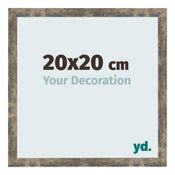Cornice 20x20cm Blu Oro Fondente MDF Bologna Davanti Dimensione | Yourdecoration.it