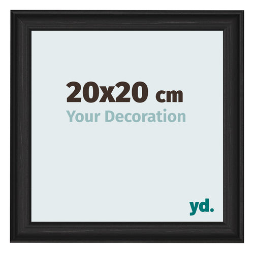 Cornice 20x20cm Grana Di Legno Nero MDF Lazio Davanti Dimensione | Yourdecoration.it
