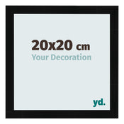 Cornice 20x20cm Nero Argento Lucido MDF Pisa Davanti Dimensione | Yourdecoration.it