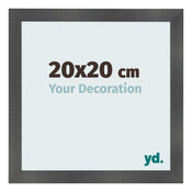 Cornice 20x20cm Nero Argento Lucido MDF Pisa Davanti Dimensione | Yourdecoration.it