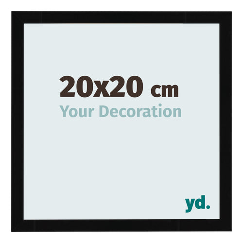 Cornice 20x20cm Nero Lucente MDF Bologna Davanti Dimensione | Yourdecoration.it