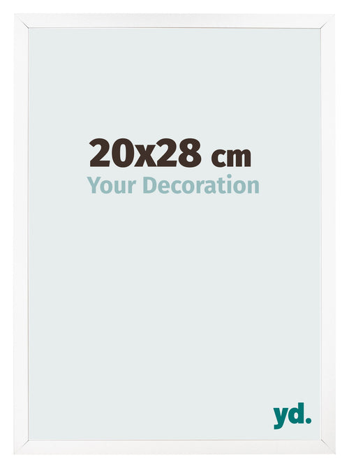 Cornice 20x28 cm Bianco Opaco MDF Bologna Davanti Dimensione | Yourdecoration.it