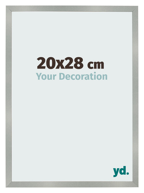 Cornice 20x28cm Alluminio Spazzolato MDF Bologna Davanti Dimensione | Yourdecoration.it