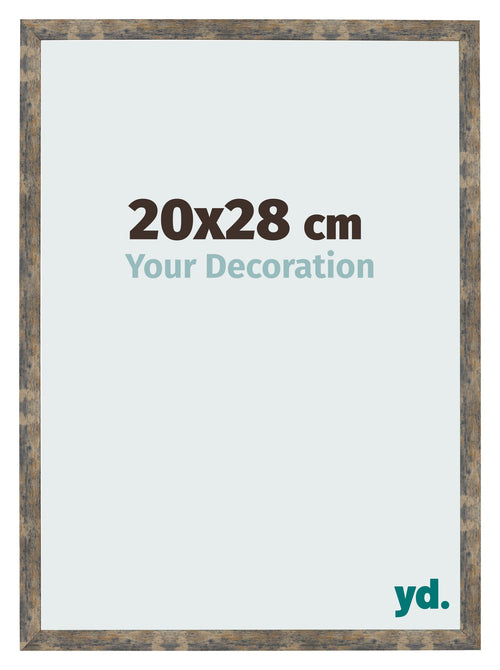 Cornice 20x28cm Blu Oro Fondente MDF Bologna Davanti Dimensione | Yourdecoration.it