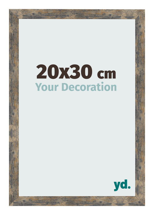 Cornice 20x30cm Blu Oro Fondente MDF Bologna Davanti Dimensione | Yourdecoration.it