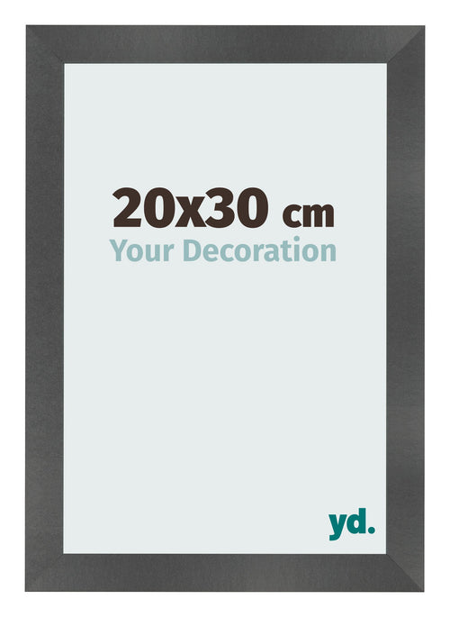 Cornice 20x30cm Nero Argento Lucido MDF Pisa Davanti Dimensione | Yourdecoration.it