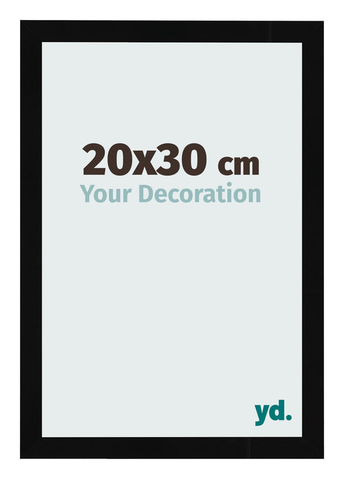 Cornice 20x30cm Nero Lucente MDF Bologna Davanti Dimensione | Yourdecoration.it