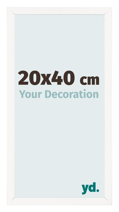 Cornice 20x40 cm Bianco Lucente MDF Bologna Davanti Dimensione | Yourdecoration.it