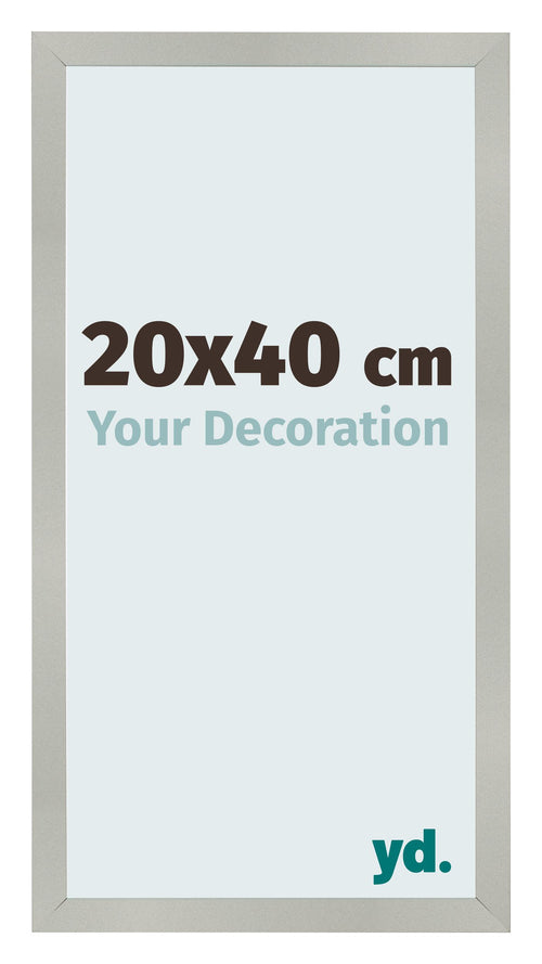 Cornice 20x40cm Argento Opaco MDF Bologna Davanti Dimensione | Yourdecoration.it