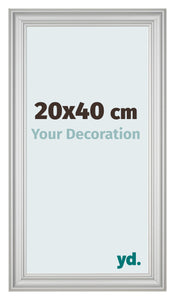 Cornice 20x40cm Argento Opaco MDF Lazio Davanti Dimensione | Yourdecoration.it