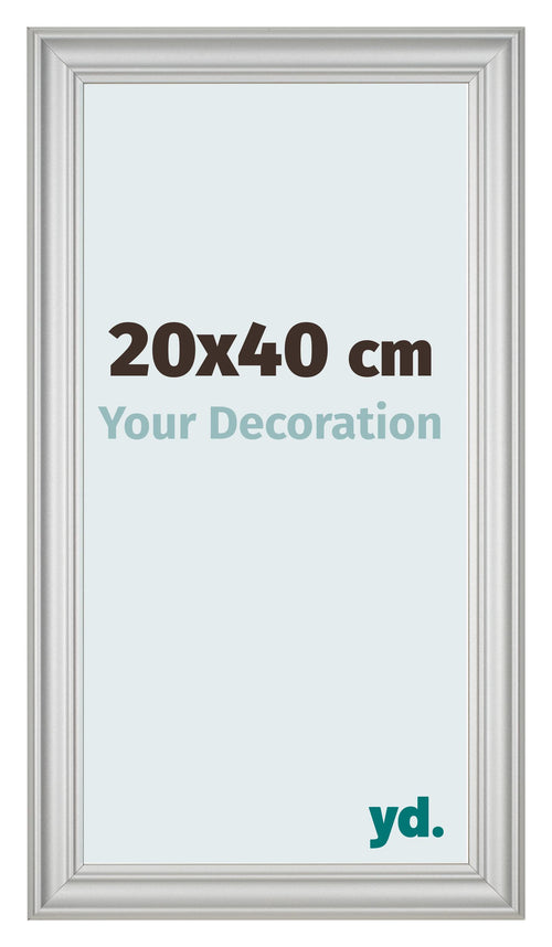 Cornice 20x40cm Argento Opaco MDF Lazio Davanti Dimensione | Yourdecoration.it