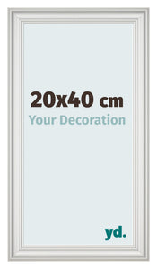 Cornice 20x40cm Bianco Spazzato MDF Lazio Davanti Dimensione | Yourdecoration.it