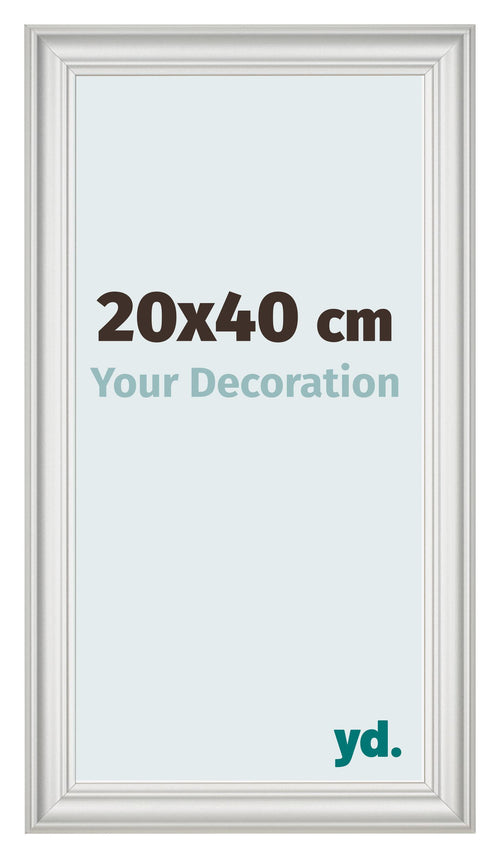 Cornice 20x40cm Bianco Spazzato MDF Lazio Davanti Dimensione | Yourdecoration.it