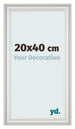 Cornice 20x40cm Bianco Spazzato MDF Lazio Davanti Dimensione | Yourdecoration.it