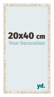 Cornice 20x40cm Bianco Vintage MDF Bologna Davanti Dimensione | Yourdecoration.it