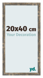 Cornice 20x40cm Blu Oro Fondente MDF Bologna Davanti Dimensione | Yourdecoration.it