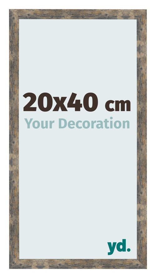 Cornice 20x40cm Blu Oro Fondente MDF Bologna Davanti Dimensione | Yourdecoration.it