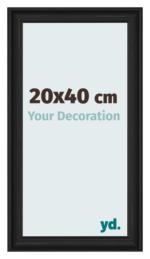 Cornice 20x40cm Grana Di Legno Nero MDF Lazio Davanti Dimensione | Yourdecoration.it