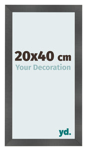 Cornice 20x40cm Nero Argento Lucido MDF Pisa Davanti Dimensione | Yourdecoration.it