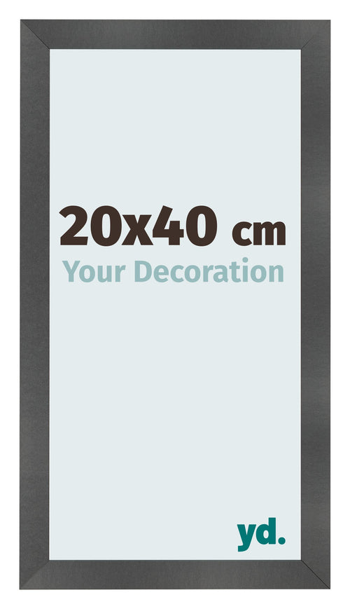 Cornice 20x40cm Nero Argento Lucido MDF Pisa Davanti Dimensione | Yourdecoration.it