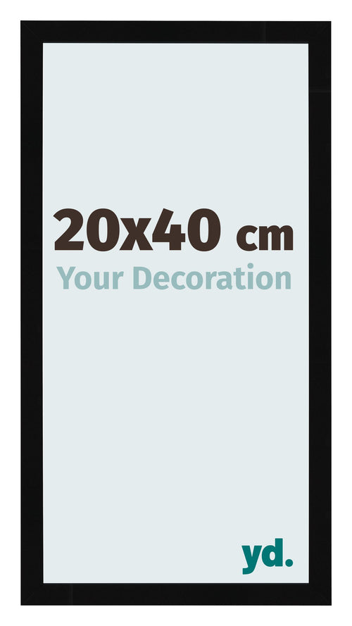 Cornice 20x40cm Nero Lucente MDF Bologna Davanti Dimensione | Yourdecoration.it