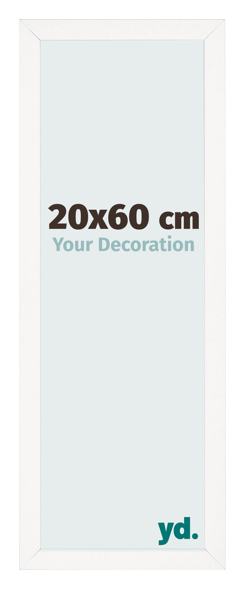 Cornice 20x60 cm Bianco Lucente MDF Bologna Davanti Dimensione | Yourdecoration.it