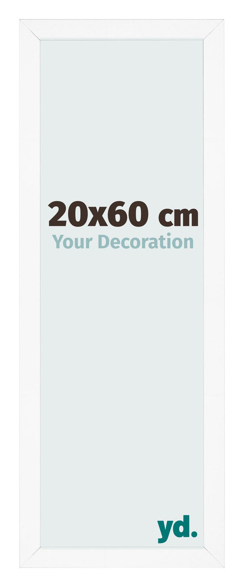 Cornice 20x60 cm Bianco Opaco MDF Bologna Davanti Dimensione | Yourdecoration.it