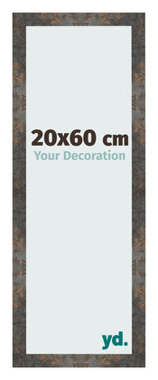Cornice 20x60 cm Metallo Ossidato MDF Bologna Davanti Dimensione | Yourdecoration.it
