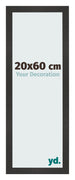 Cornice 20x60 cm Nero Opaco MDF Bologna Davanti Dimensione | Yourdecoration.it