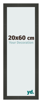 Cornice 20x60cm Antracite MDF Bologna Davanti Dimensione | Yourdecoration.it
