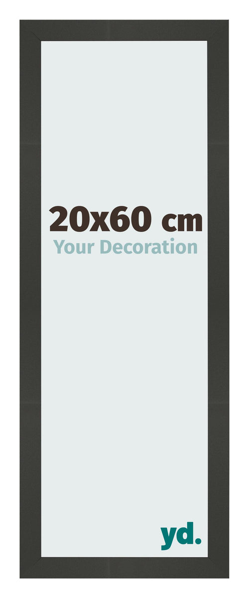 Cornice 20x60cm Antracite MDF Bologna Davanti Dimensione | Yourdecoration.it