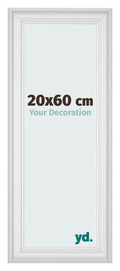 Cornice 20x60cm Bianco Spazzato MDF Lazio Davanti Dimensione | Yourdecoration.it
