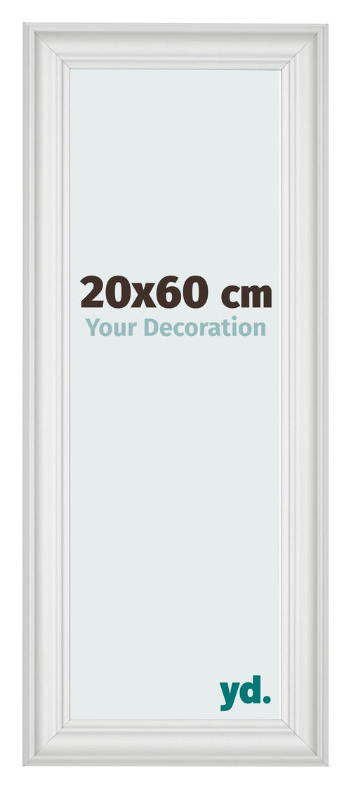 Cornice 20x60cm Bianco Spazzato MDF Lazio Davanti Dimensione | Yourdecoration.it