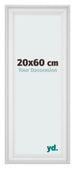 Cornice 20x60cm Bianco Spazzato MDF Lazio Davanti Dimensione | Yourdecoration.it