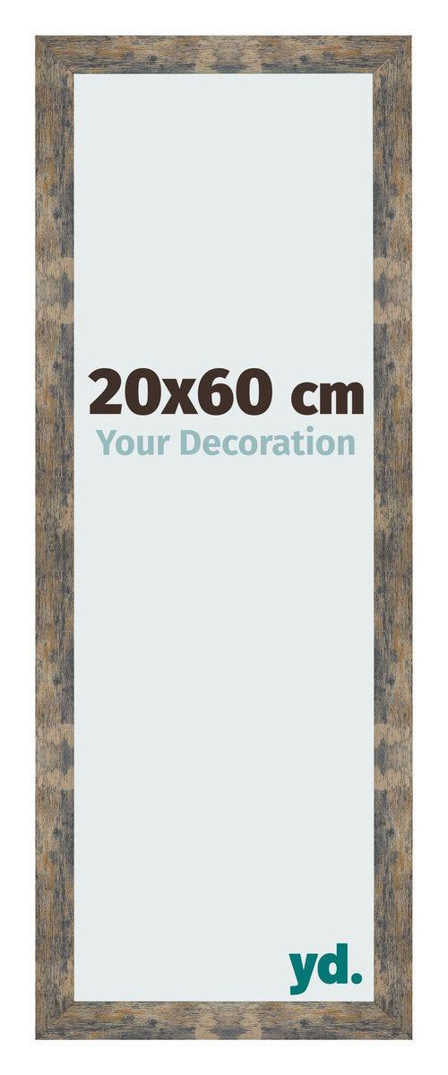 Cornice 20x60cm Blu Oro Fondente MDF Bologna Davanti Dimensione | Yourdecoration.it