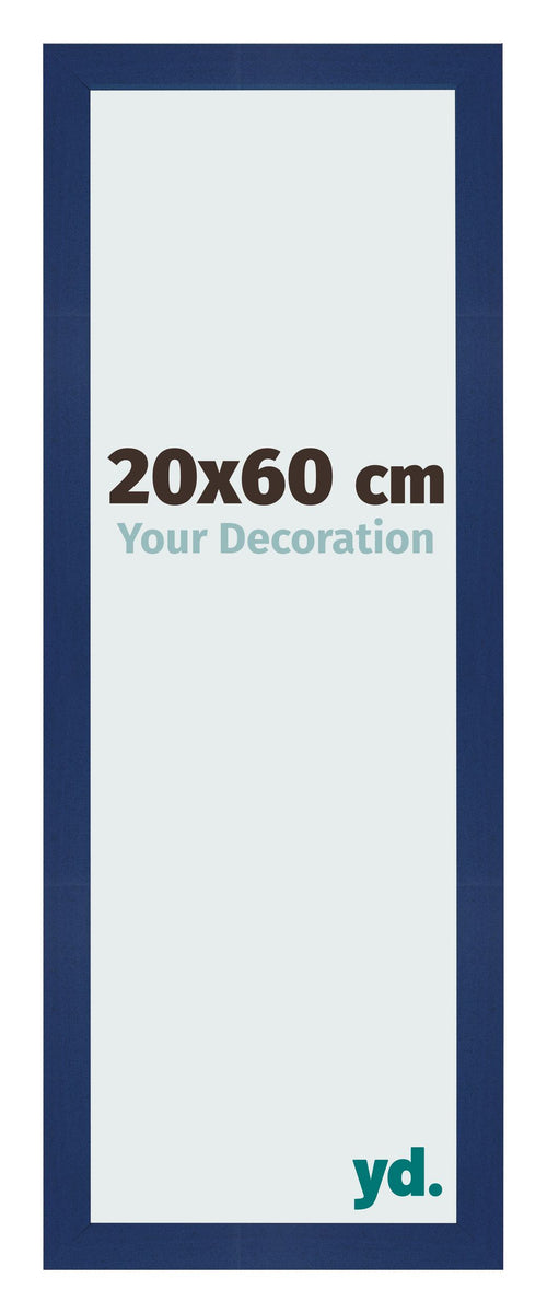 Cornice 20x60cm Blu Scuro Spazzato MDF Bologna Davanti Dimensione | Yourdecoration.it