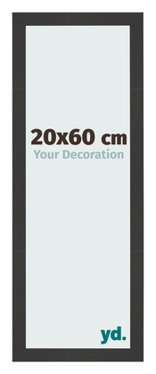 Cornice 20x60cm Grana Di Legno Nero MDF Bologna Davanti Dimensione | Yourdecoration.it