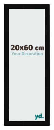 Cornice 20x60cm Nero Lucente MDF Bologna Davanti Dimensione | Yourdecoration.it