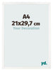 Cornice 21x29 7 cm A4 Bianco Lucente MDF Bologna Davanti Dimensione | Yourdecoration.it