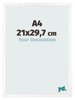 Cornice 21x29 7 cm A4 Bianco Opaco MDF Bologna Davanti Dimensione | Yourdecoration.it